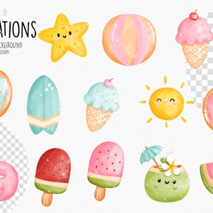 Summer Gnomes Clipart, Beach Gnomes PNG, Summer Gnomes Clipart Bundle, Summer Gnome Clipart, Fruit gnome Clipart image 4