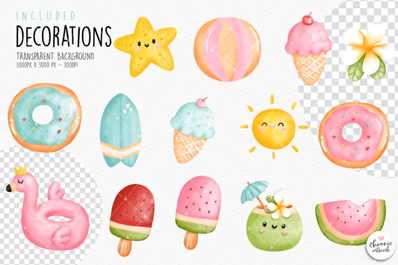 Summer Gnomes Clipart, Beach Gnomes PNG, Summer Gnomes Clipart Bundle, Summer Gnome Clipart, Fruit gnome Clipart image 4