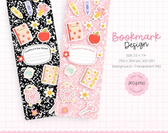 Composition Notebook Bookmarks, Composition Book Bookmark PNG, Composition Notebook Teacher, Teacher Gift Book Marks, Teacherful Giftful