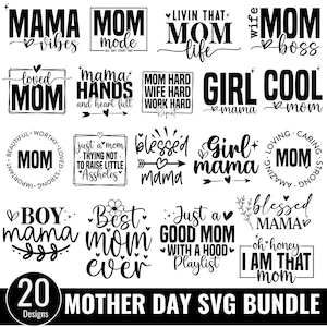 Mothers Day SVG Bundle, Mom life svg, Mom quotes svg, blessed mama svg, mom of boys svg, Mom tshirt designs, Cute mom svg, Funny Mom Svg
