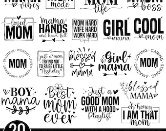 Mothers Day SVG Bundle, Mom life svg, Mom quotes svg, blessed mama svg, mom of boys svg, Mom tshirt designs, Cute mom svg, Funny Mom Svg