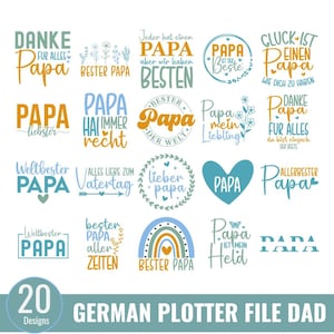 Pacote de plotter de papai alemão Svg, presente de dia dos pais, feliz dia dos pais, papai Svg, ditados alemães Svg, Die Beste Papa Svg, papai alemão svg