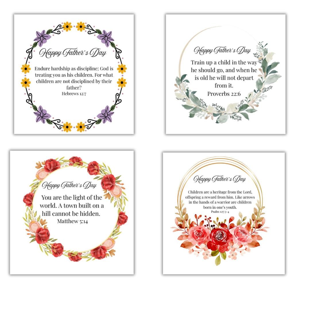 Father's Day Bible Verse Cards,scripture Cards,christian Father's Day ...