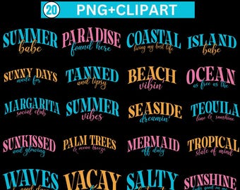 Retro Summer Svg bundle, Vacation Svg, Beach Life Svg, Tropical Svg, Beach Svg,  Summer Svg, Summer Sublimation Bundle