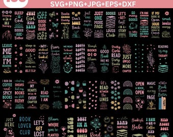 Bookmark SVG Bundle, Funny bookmark svg, Bookmark quotes svg, Reading svg, Retro Book svg, bookmark template svg, books svg