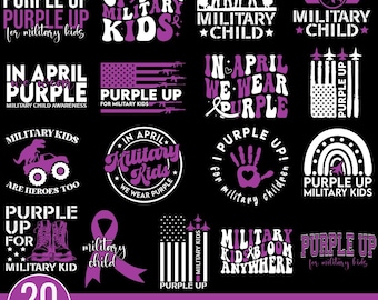 Purple Up For Military Kids Svg, Month of the Military Child Svg,Military Kids Png,Purple Up Png,Patriotic Svg, Flag Svg,Military Kid Strong