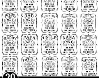 Father&#39;s Day Svg Bundle, The Man The Myth The Legend Svg, Daddy Svg, Best Dad, Whiskey Label,Family svg,Father&#39;s Day gift, Happy Fathers Day