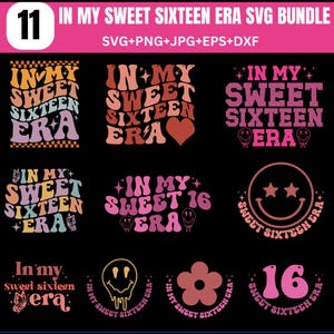 In meinem Sweet Sixteen Era SVG Bundle, Sweet Sixteen Geburtstag svg, Geburtstag Queen svg, Sweet 16 svg, 16. Geburtstag Era svg, 16. Geburtstag svg