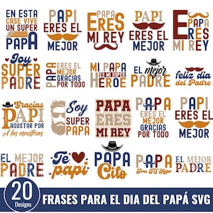 Bundle Svg Frases Para el Dia del Papá, père mexicain cadeau Svg, Papa te Quiero Svg, espagnol SVG Bundle, Gracias Papá Svg, Papa te Quiero Svg