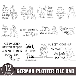 Pacote de SVG de plotter de papai alemão, presente de Dia dos Pais, SVG de família, SVG de pai, ditados alemães SVG, O melhor papai SVG, SVG de pai alemão