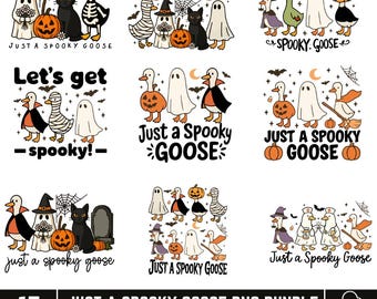 Just a Spooky Goose PNG bundle,Funny Halloween Svg, Spooky Goose PNG,Pumpkin Goose Shirt Png, Just a Spooky Goose PNG, Skeleton Goose