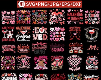 Galentines valentine  Day png Bundle, Happy Galentines Day,Galentine Squad,Valentines Day Shirt, Galentine Svg For Shirts,Bachelorette Party