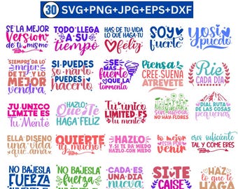 Spanish Sayings SVG Bundle, Frases Motivadoras Svg, Frases religiosas svg, Frases cristianas svg, Frases biblicas svg