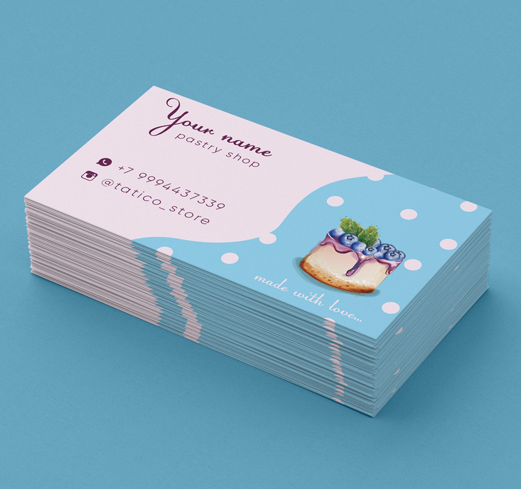 Business card for a pastry chef confectionery Etsy