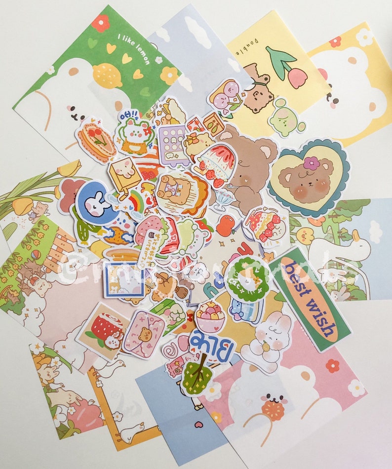 50 Cute Stickers Memo Kawaii Korean Japanese Random Grab Bag Mystery Set 