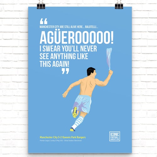 Manchester City Premier League Champions 2012 Aguero Squad Team Signed Print A4