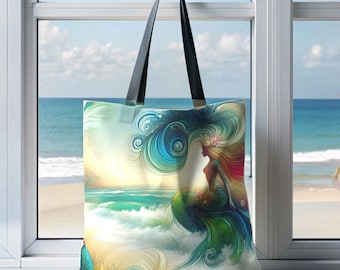 Underwater Fantasy: Abstract Vibrant Sea Mermaid Tote