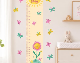 PVC-Free Removable Fabric Personalized Mermaid Growth Chart Wall Decal
