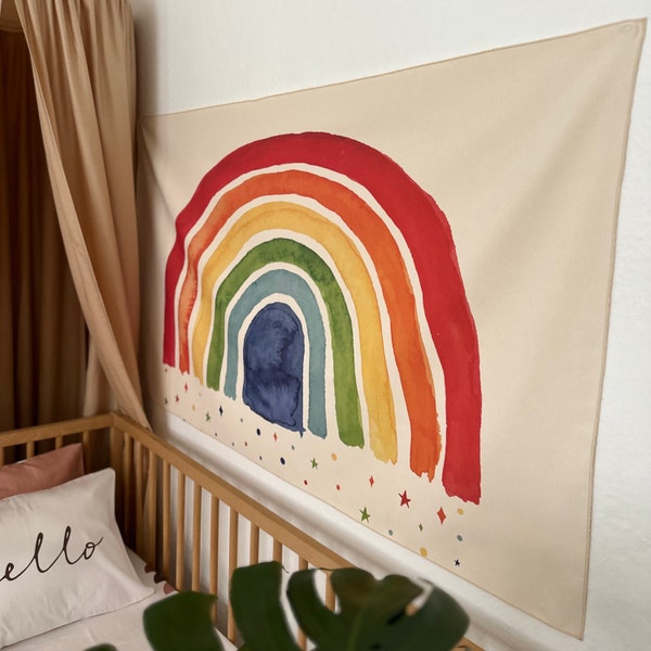 Rainbow Tapestry Etsy