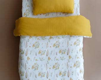 Wild Floral Muslin Bedding Set:  Custom Sizes