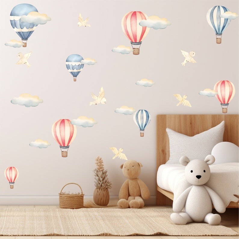 Hot Air Balloon Sticker, Removable and Repositionable, Air Balloon