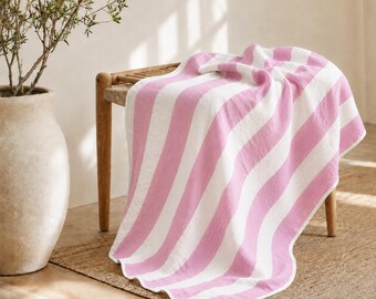 Pink Muslin Baby Blanket and Swaddle