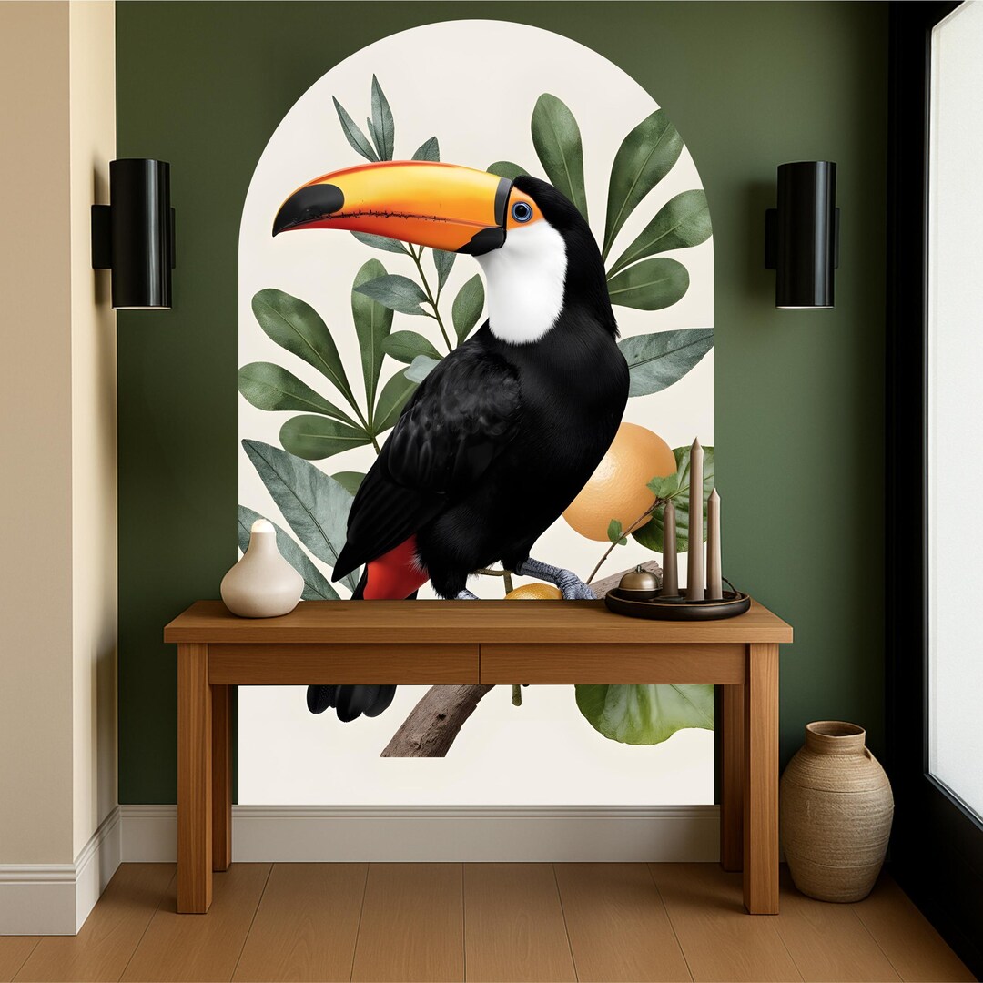 Toucan Arch Wall Mural: Tropical Jungle Peel and Stick Wallpaper - Etsy