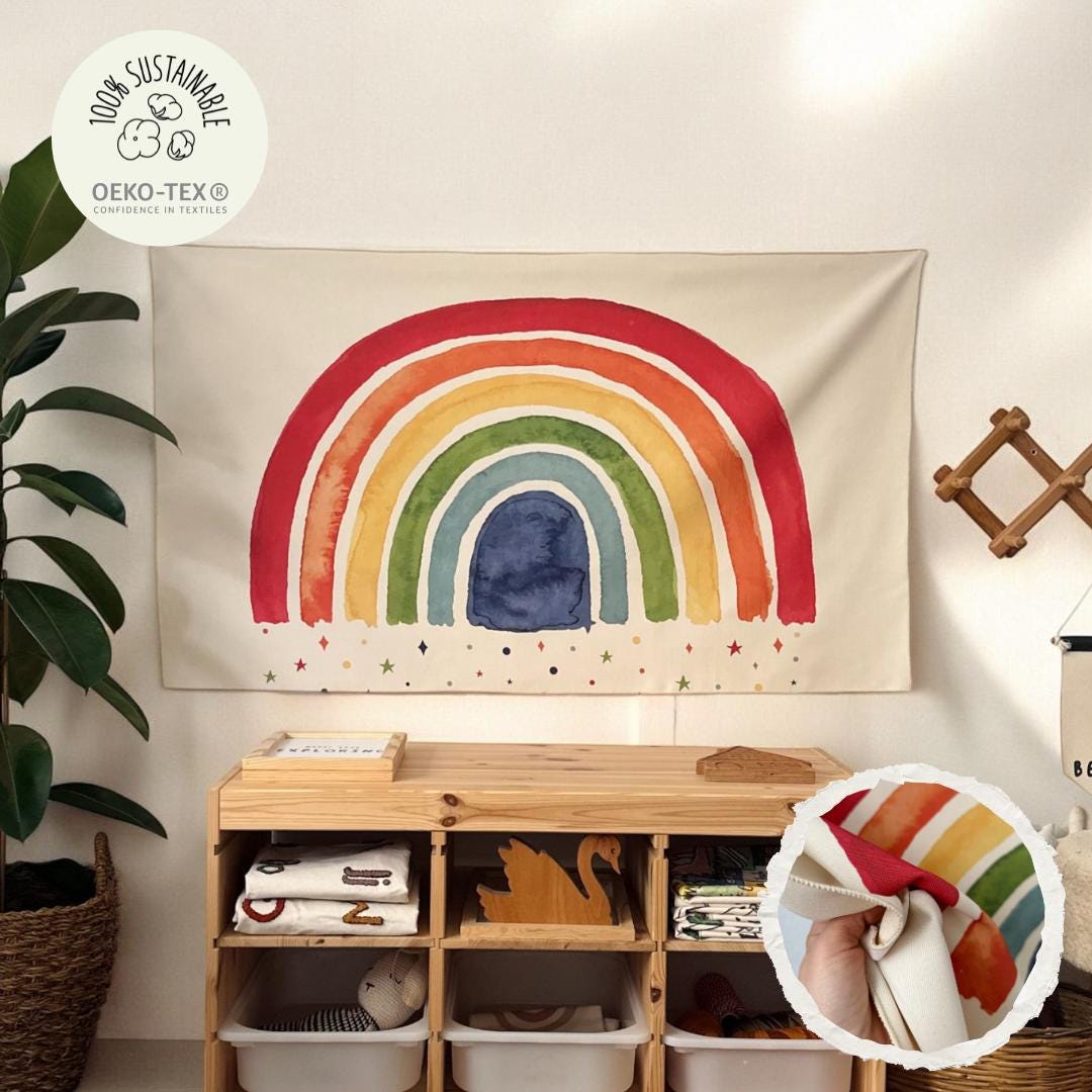Rainbow Tapestry Etsy