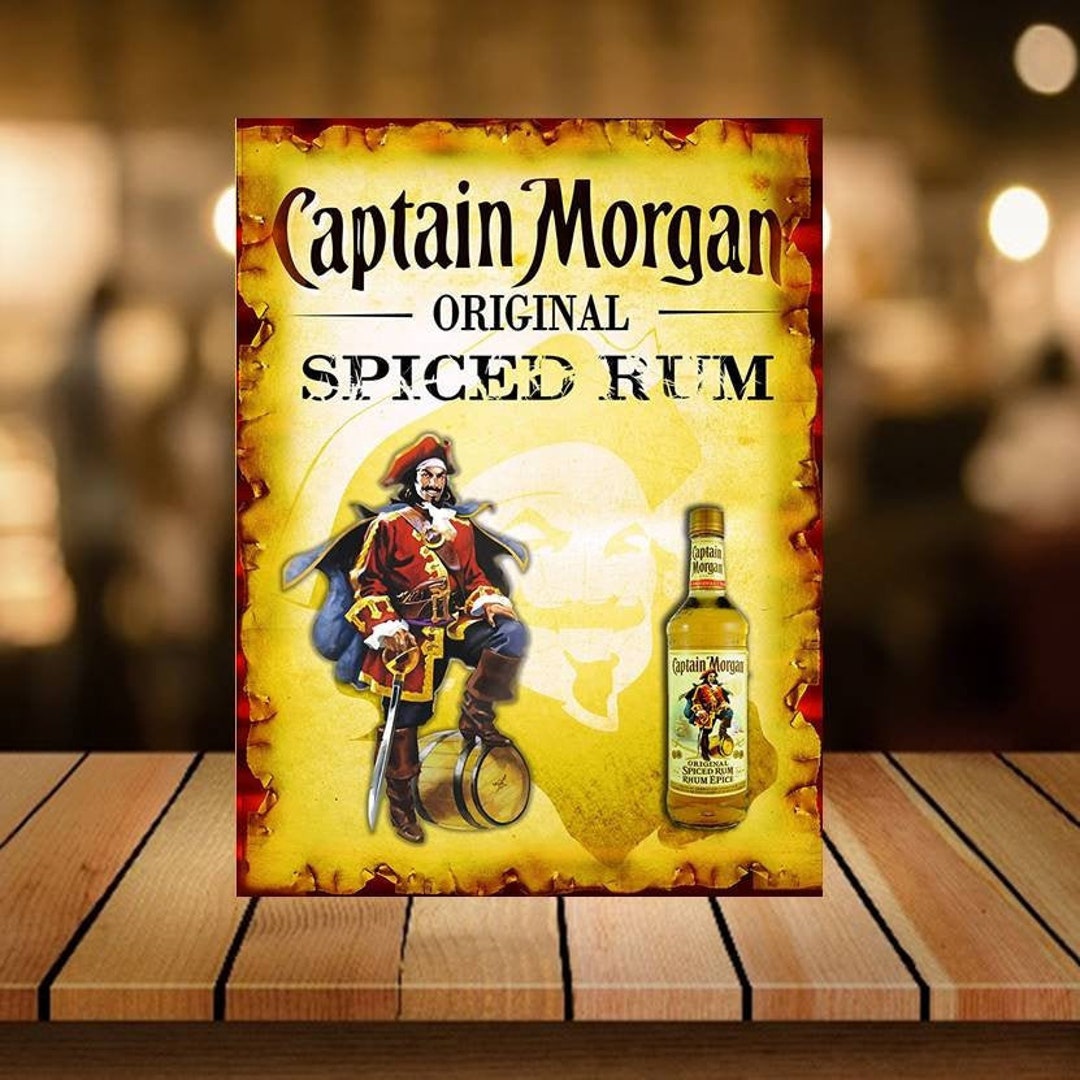 Captain Morgan Spiced Rum Metal Wall Sign. Retro Vintage Man Cave Home ...