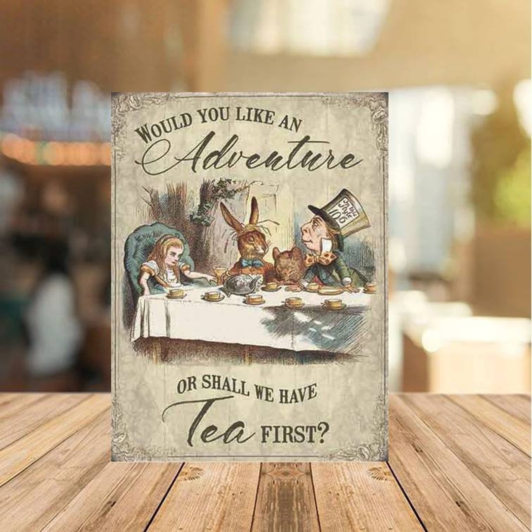 Alice in Wonderland Shall We Have Tea Metal Wall Sign. - Etsy