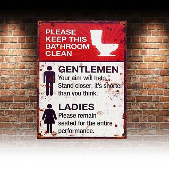 Cartel de pared de las reglas de aseo divertidas. retro vintage