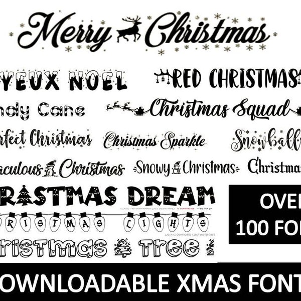 Ultimate Christmas Fonts Downloadable Package Over 120