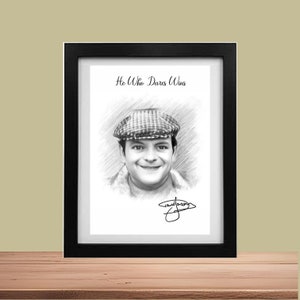 David Jason Unframed A4 Sketch Drawing Print Wall Art Del Boy