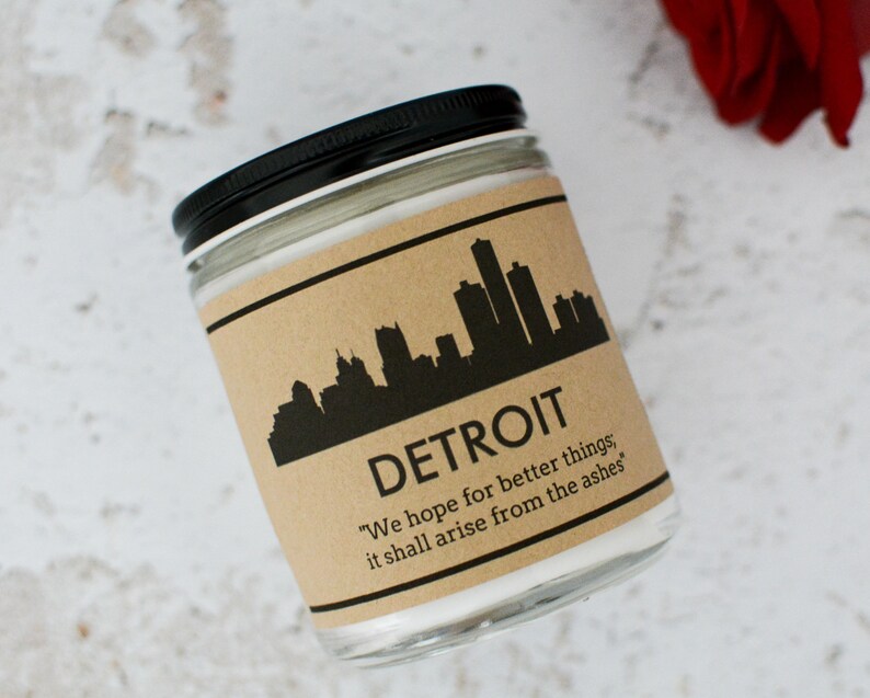 Detroit City Candle Michigan State Candle Gift City Candle Etsy