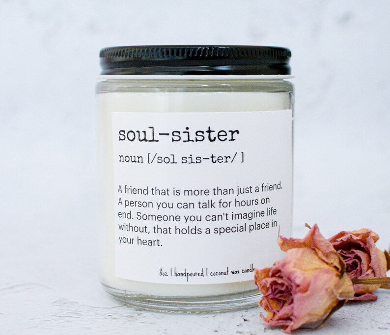 Soul Sister Gift Candle | Soul Sister Definition Candle | Birthday Gift for Best Friend | Funny Candle For Bestie | Gag Gift 