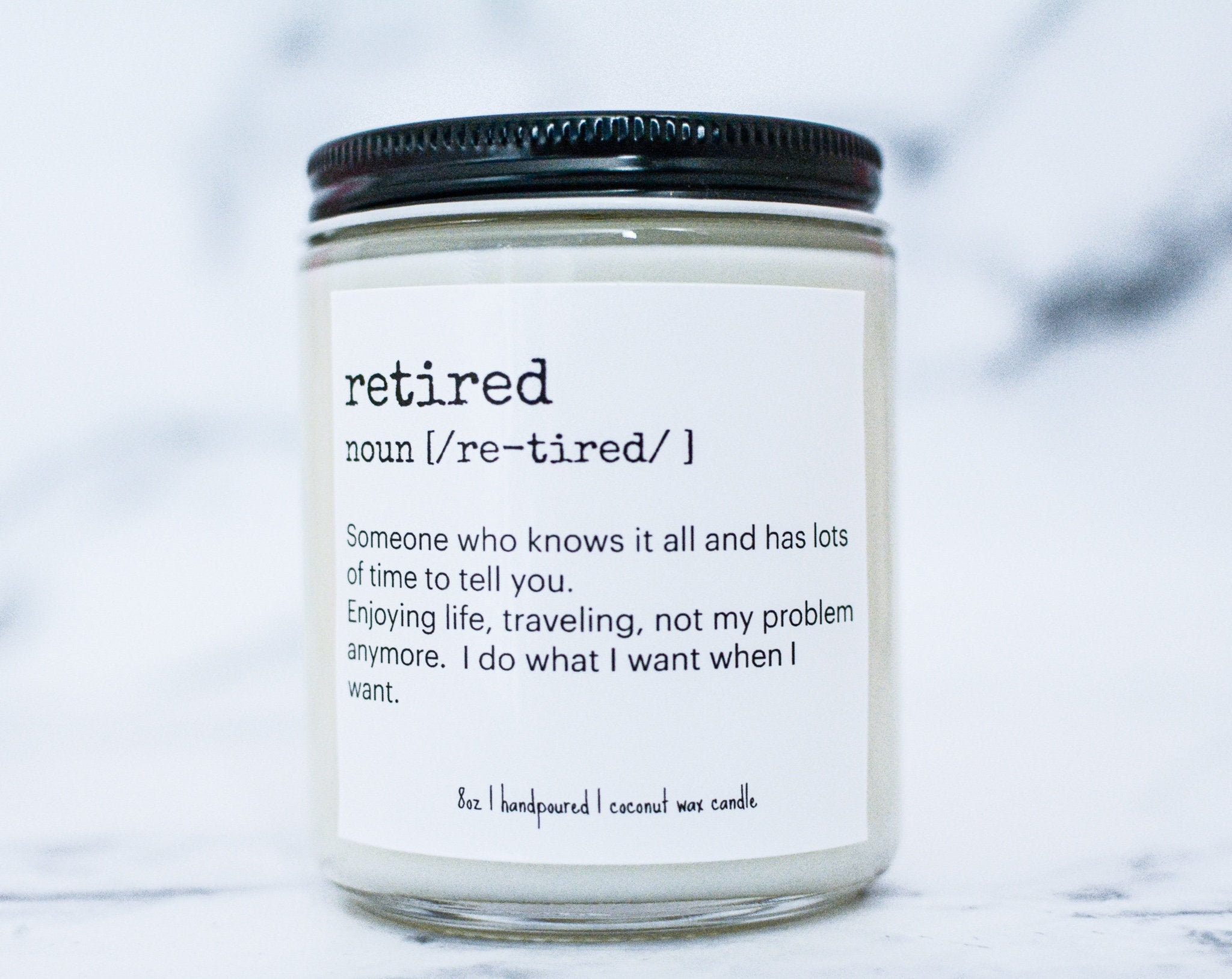 Retirement Gift Candle Retired Definition Candle Gift for Etsy
