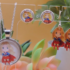Super Girl Earrings/Necklace