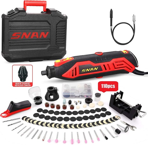Rotary Tool Kit Multipro Keyless Chuck and Flex Shaft 6 Speed 110 Accessories Ideal for Craft Projects DIY Creations Cutting Engraving Etsy