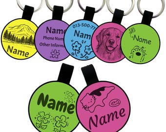 Personalized Silicone Dog Tag, Custom Engraved Pet Name ID Tag, Lightweight Anti-Lost Collar Tag for Dogs & Cats