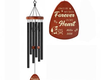 Personalized Pet Memorial Wind Chime,Custom Dog Cat Loss Sympathy Keepsake, Bereavement Remembrance Gift for Loss of Beloved Dog