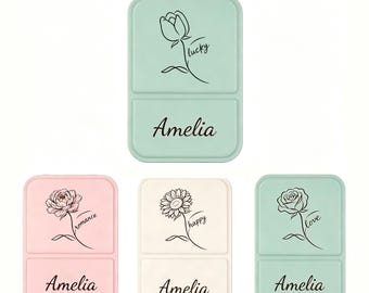 Personalized Floral Engraved Compact Mirror, Bridesmaid Gift, Everyday Travel Makeup Mirror, Wedding Thank You Favors