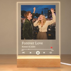 Personalized Couples Photo Night Light,Custom Acrylic Plaque,Anniversary Gift for Him Her, Romantic LED Lamp,Wedding Valentine&#39;s Day Gift