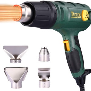 Heat Gun 1500W Professional Electric Hot Air Gun Variable Temperature Control 3-Temp Settings 4 Nozzles  Perfect for Crafts Stripping Paint