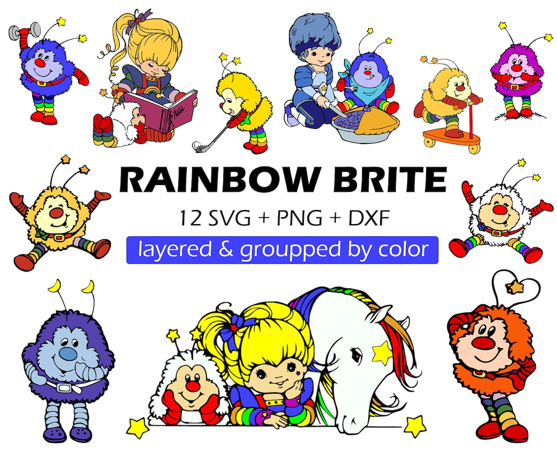 Rainbow brite svg Rainbow brite clipart Rainbow brite clip | Etsy
