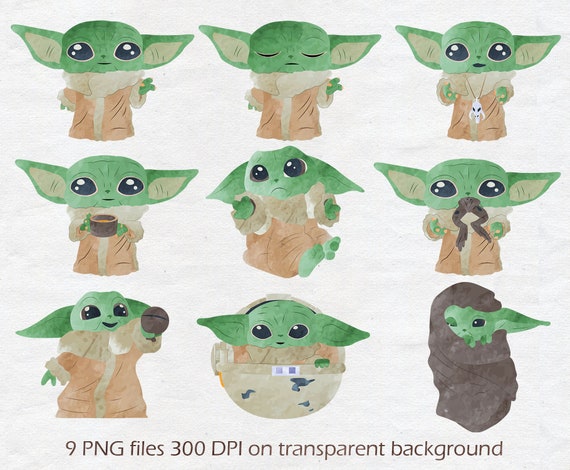 Baby Yoda Clipart Baby Yoda Png Baby Yoda Mandalorian The Etsy Canada