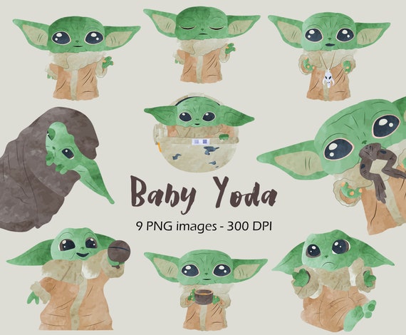 Baby Yoda Clipart Baby Yoda Png Baby Yoda Mandalorian The Etsy