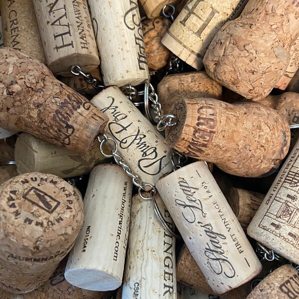 Wine Cork Keychain Etsy