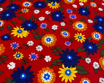 Vintage jaren 1970 heldere en warme Flower Power perfectie stof!