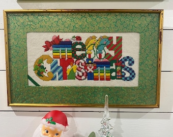 Vintage Christmas Needlepoint/Crewel!