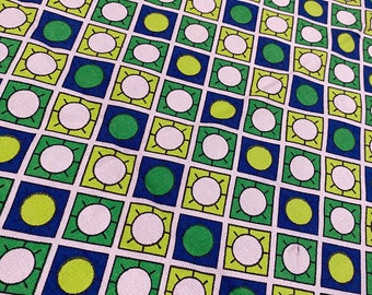 One Meter Ultra Cool 1970s Vintage Cotton Drill Fabric in a Modern Retro Pattern!